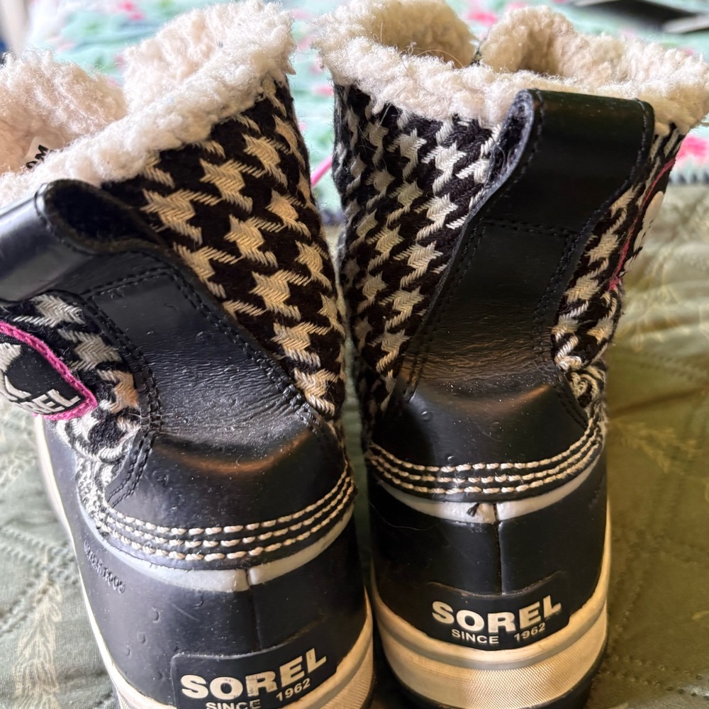 Sorel houndstooth rugged arctic mountain boots winter ankle booties size 6 - Picture 4 of 8